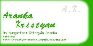 aranka kristyan business card