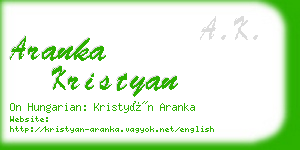aranka kristyan business card